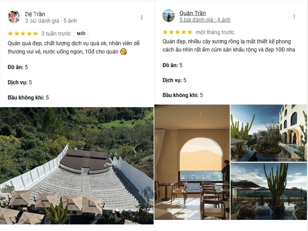 Đánh giá từ khách hàng đã từng ghé thăm Hoa Xương Rồng Cafe